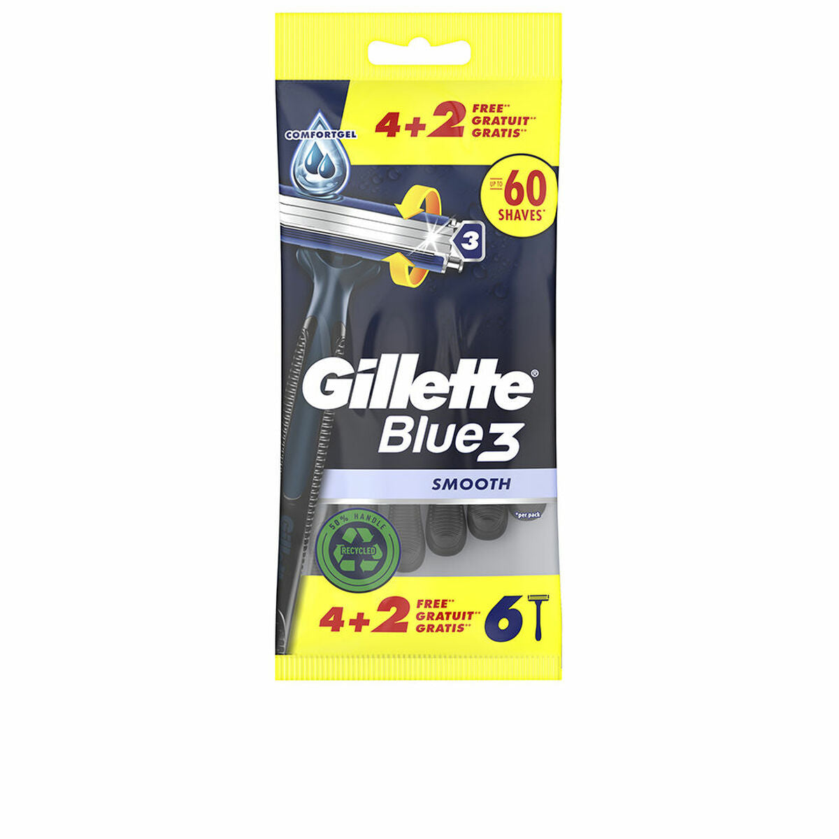 Disposable Razor Gillette BLUE 3 (6 Units)-0