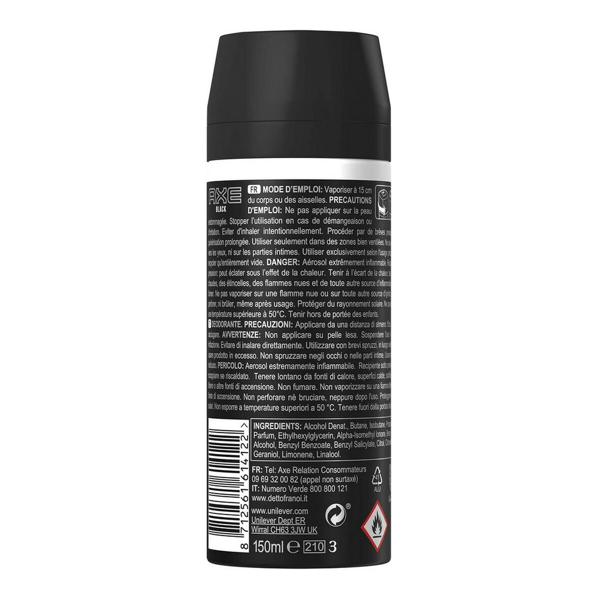Spray Deodorant Axe Black 150 ml-1
