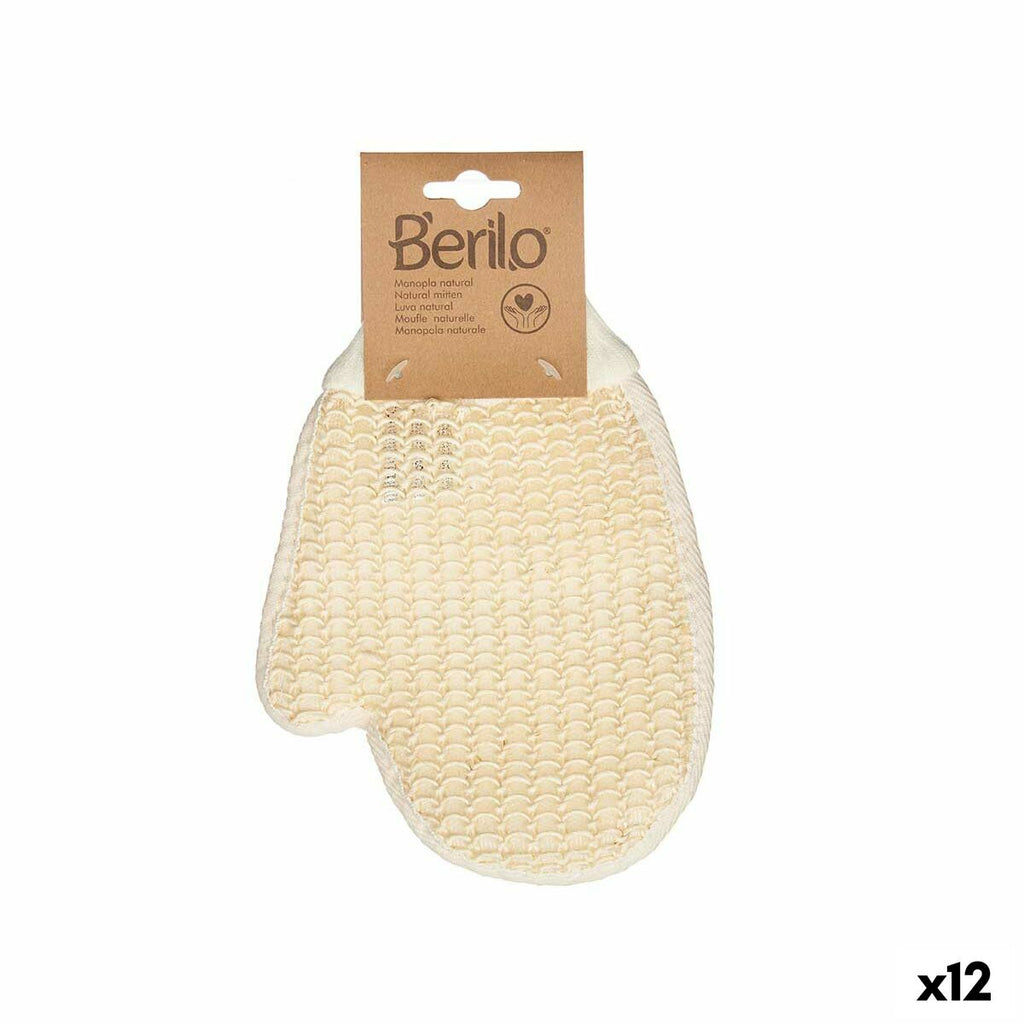 Exfoliating Mitt Berilo B7083-12 White Beige (12 Units)-0